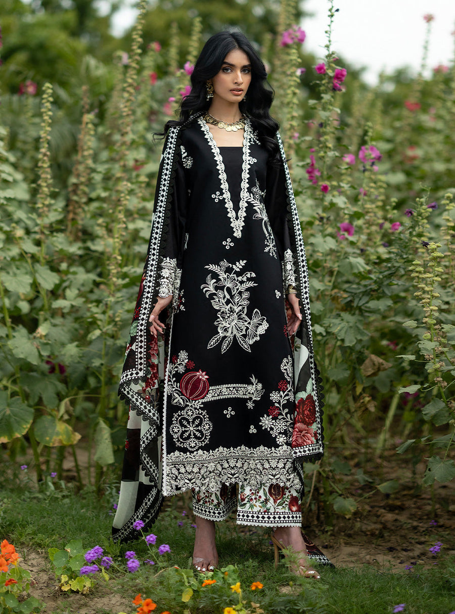 Zainab Chottani Luxe Lawn Unstitched Embroidered 3Pc Suit D-03 Fia