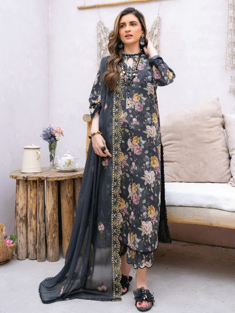 Gardenia by Humdum Embroidered Lawn Unstitched 3Pc Suit D-03