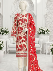 Ittehad X Bin Ameer Linen Essential Unstitched Printed 3Pc Suit D-03