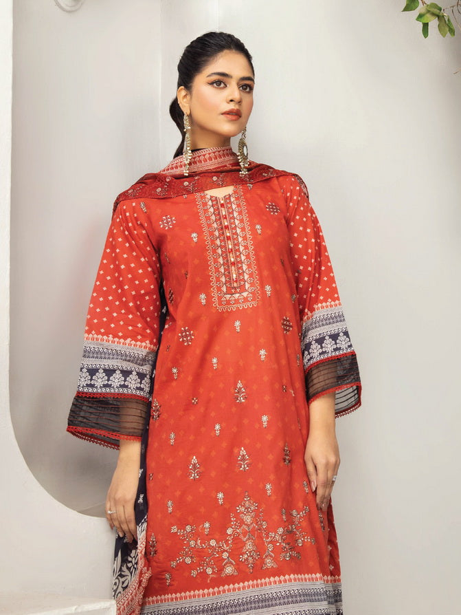 Dastaan by Humdum Embroidered Lawn Unstitched 3Pc Suit D-03