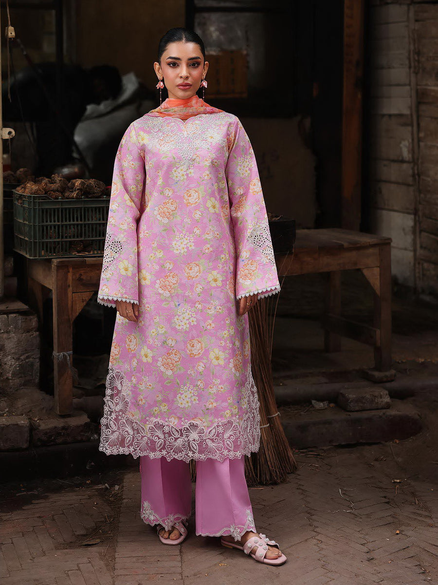 RajBari Nissa Floral Symphony Embroidered Lawn Unstitched 3Pc Suit D-03