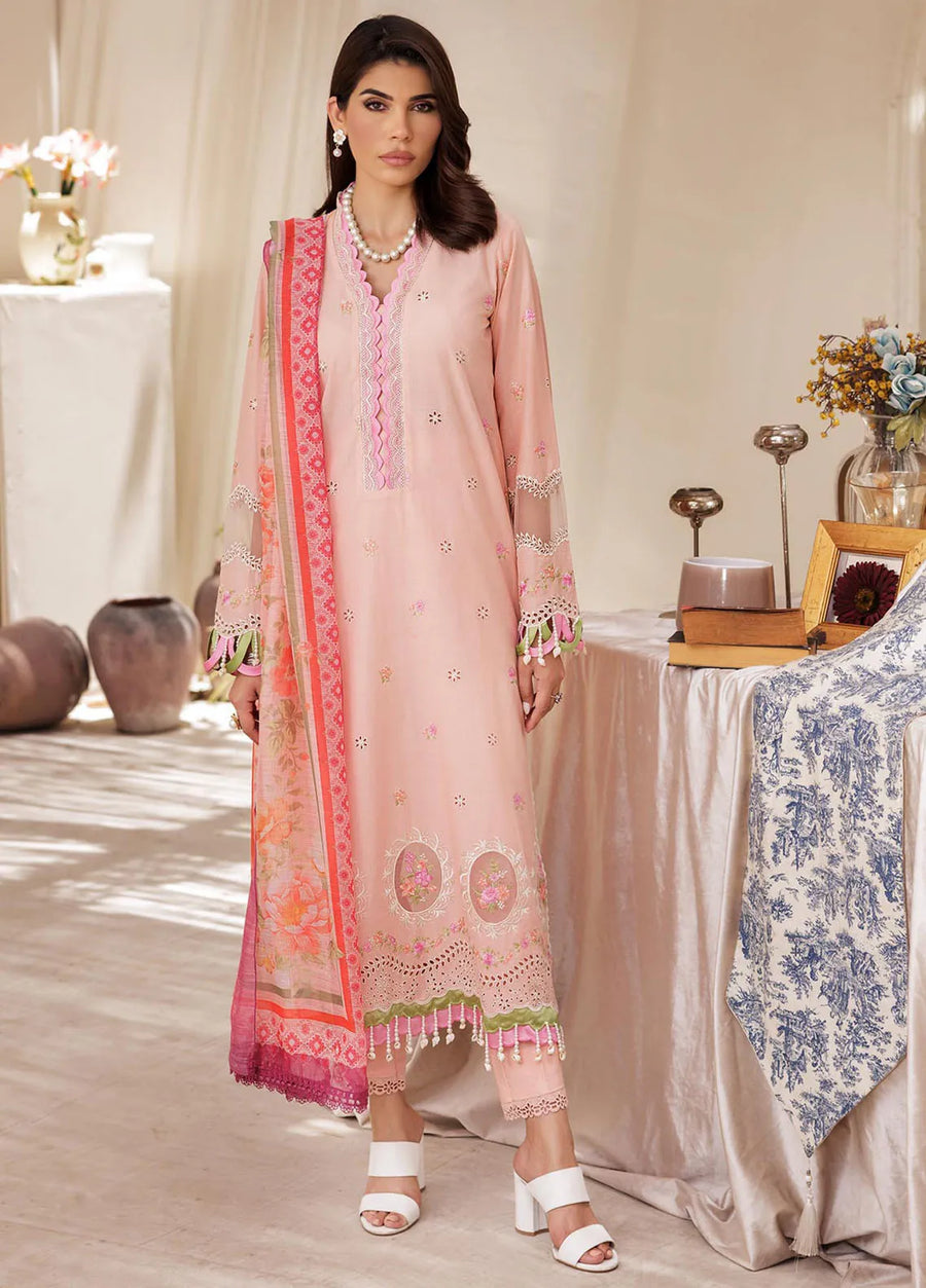 RajBari Nissa Chikankari Embroidered Lawn Unstitched 3 Piece Suit D-03