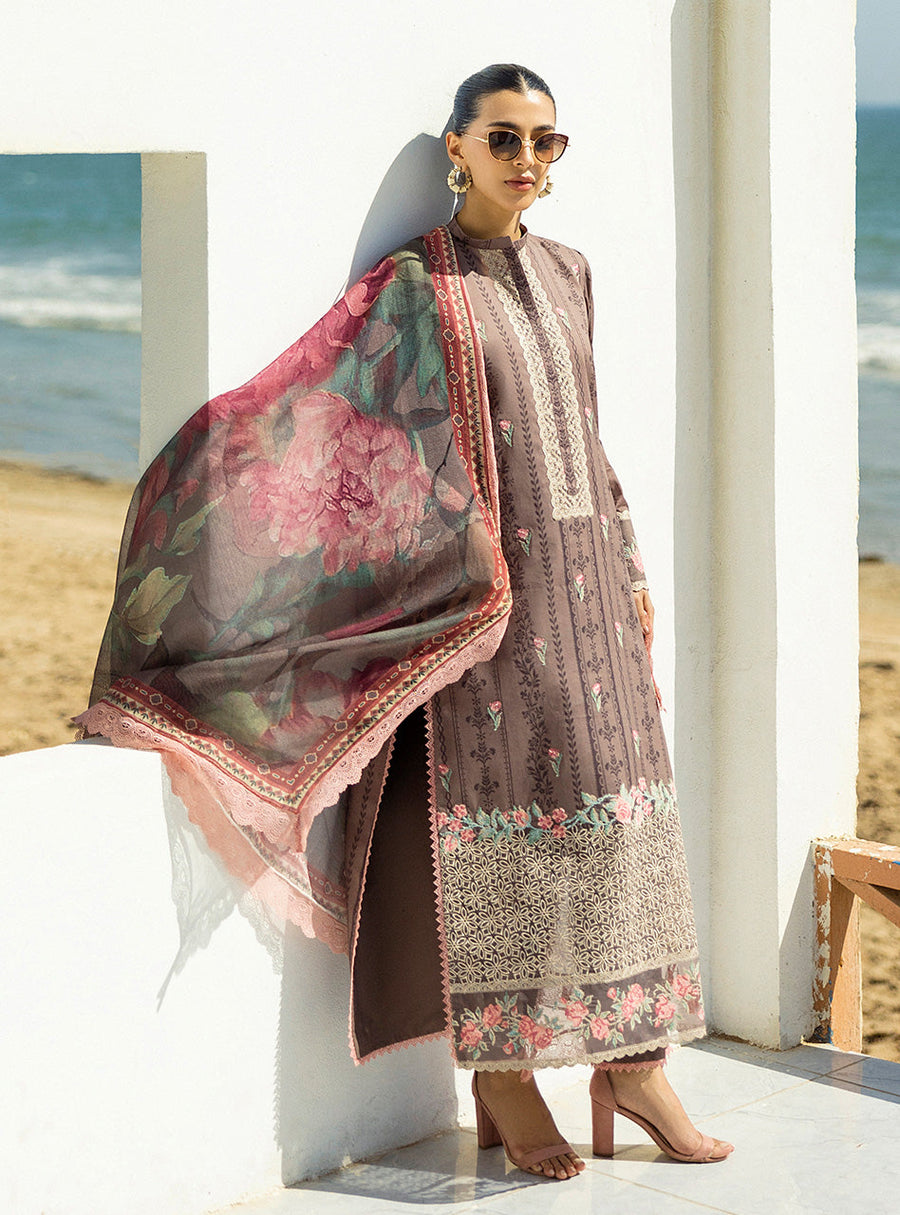 Zainab Chottani Tahra Embroidered Lawn Unstitched 3Pc Suit D-04 SAMAYRA