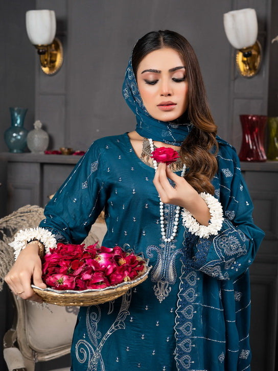 Manizay Talash Premium Embroidered Lawn Unstitched 3Pc Suit D-04