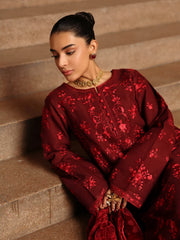 RajBari Premium Embroidered Peach Unstitched 3Pc Suit D-04