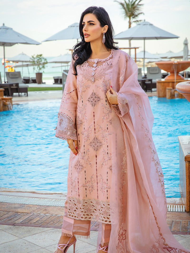 Rang Rasiya Premium Embroidered Lawn Unstitched 3Pc Suit D-06 AMANI