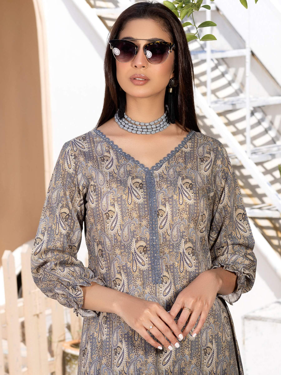 Andaaz by Manizay Prints Slub Khaddar Unstitched 2 Piece Suit D-04