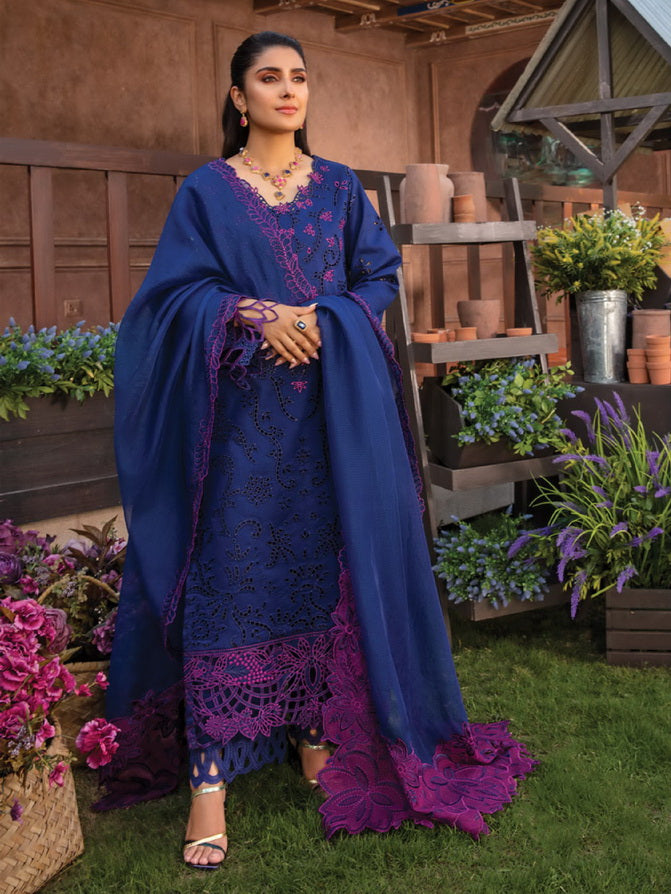 Rang Rasiya Premium Embroidered Lawn Unstitched 3Pc Suit D-04 ZARA