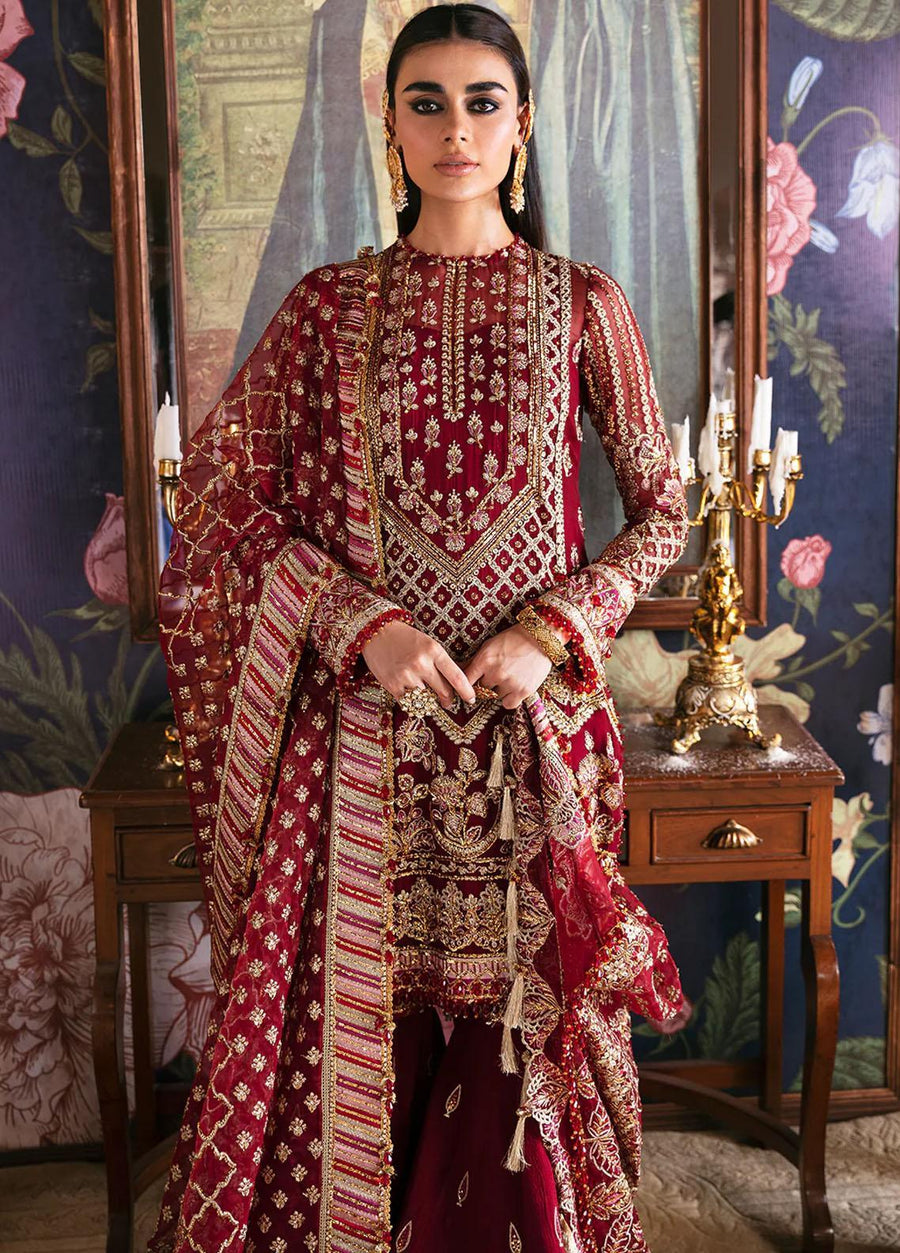 Afrozeh Hayat Unstitched Embroidered Chiffon 3 Piece Suit D-04 DABEER
