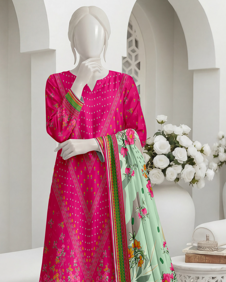 Ittehad Essential Vol-03 Unstitched Printed Lawn 3Pc Suit D-04
