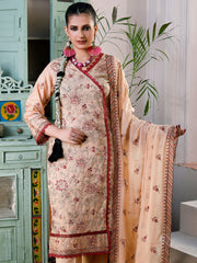 Manizay Saqafat Premium Embroidered Lawn Unstitched 3Pc Suit D-04