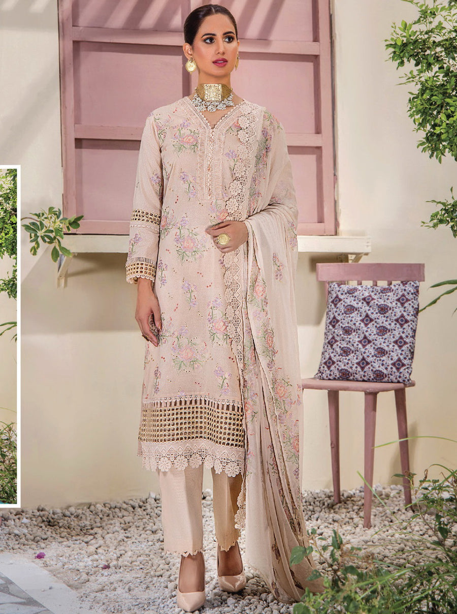 Rumli by Humdum Embroidered Karandi Unstitched 3Pc Suit RM-04