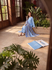 Pashm by Fiza Noor Premium Printed Leather Linen Unstitched 3Pc Suit D-04
