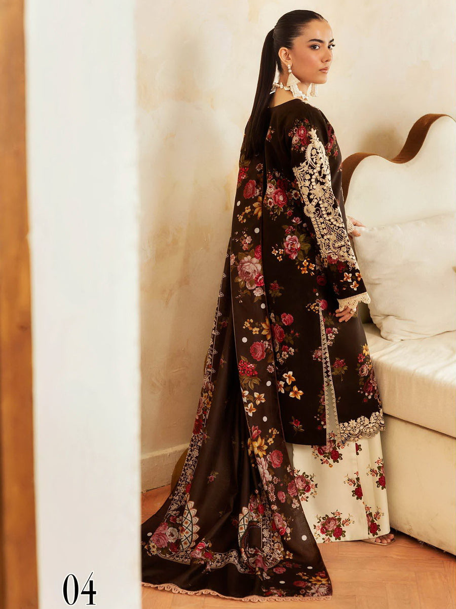 Nissa by RajBari Premium Embroidered Marina Unstitched 3Pc Suit D-04