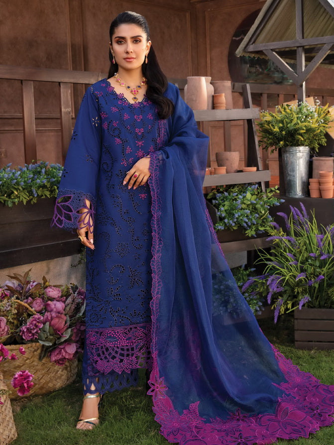 Rang Rasiya Premium Embroidered Lawn Unstitched 3Pc Suit D-04 ZARA