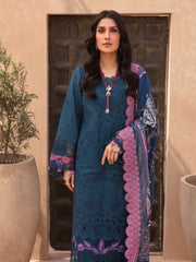 Rang Rasiya Premium Embroidered Lawn Unstitched 3Pc Suit D-04 OCEAN