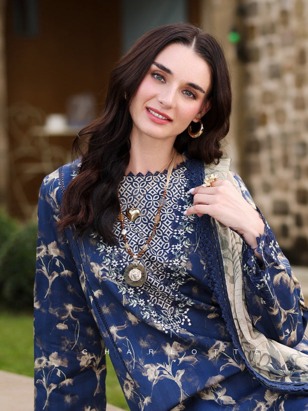 Rang Rasiya Lifestyle Embroidered Lawn Unstitched 3Pc Suit D-04 Charlotte