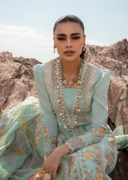 Saira Shakira Embroidered Lawn Unstitched 3Pc Suit D-04A Dove's Song - Opel