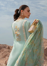 Saira Shakira Embroidered Lawn Unstitched 3Pc Suit D-04A Dove's Song - Opel