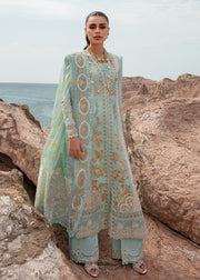Saira Shakira Embroidered Lawn Unstitched 3Pc Suit D-04A Dove's Song - Opel