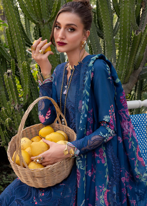 Saira Shakira Bloom Embroidered Lawn Unstitched 3Pc Suit D-04A ZELIE