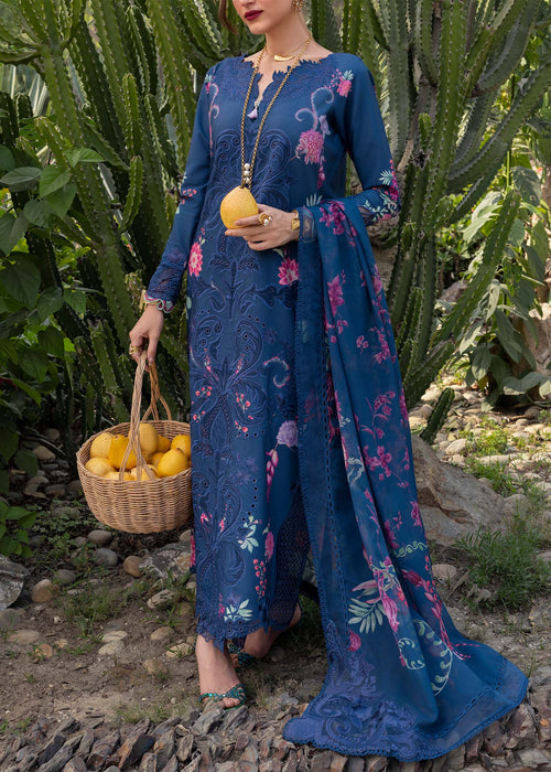 Saira Shakira Bloom Embroidered Lawn Unstitched 3Pc Suit D-04A ZELIE