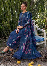 Saira Shakira Bloom Embroidered Lawn Unstitched 3Pc Suit D-04A ZELIE