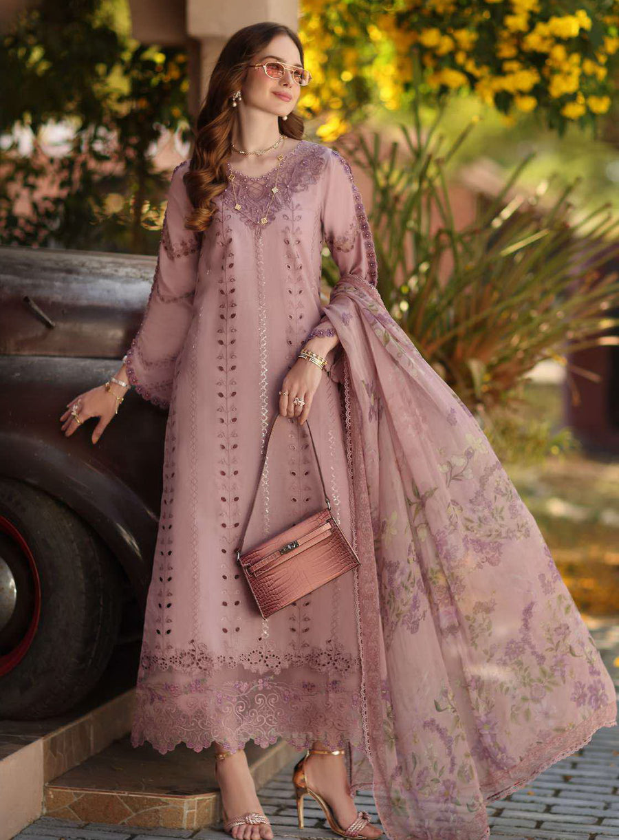 Noor by Saadia Asad Luxe Chikankari Unstitched Lawn 3Pc Suit D4-B