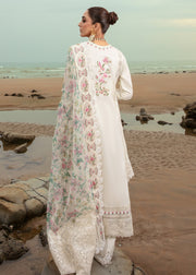 Saira Shakira Embroidered Lawn Unstitched 3Pc Suit D-04B Dove's Song - Cloud