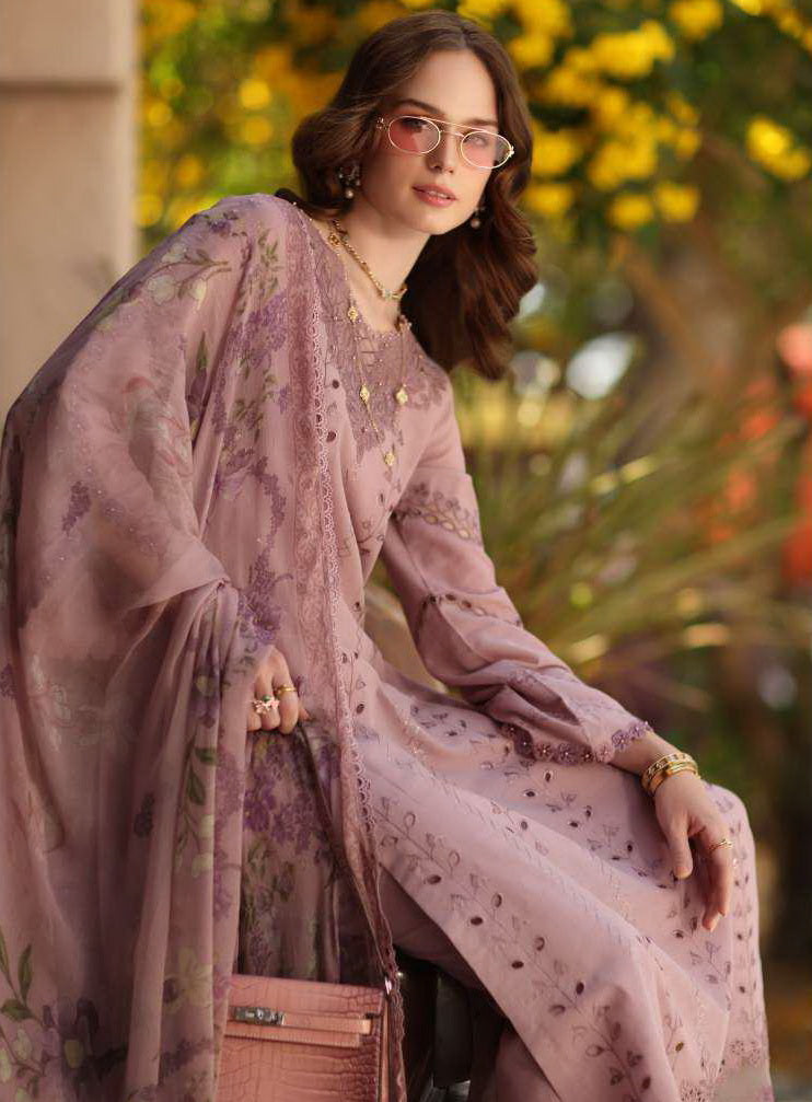 Noor by Saadia Asad Luxe Chikankari Unstitched Lawn 3Pc Suit D4-B