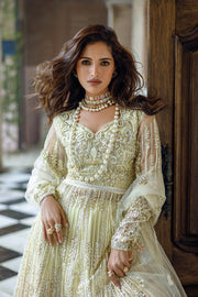 Mushq Stardust Embroidered Net Unstitched 3Pc Suit D-06 Cosmic Couture
