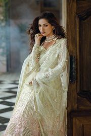 Mushq Stardust Embroidered Net Unstitched 3Pc Suit D-06 Cosmic Couture