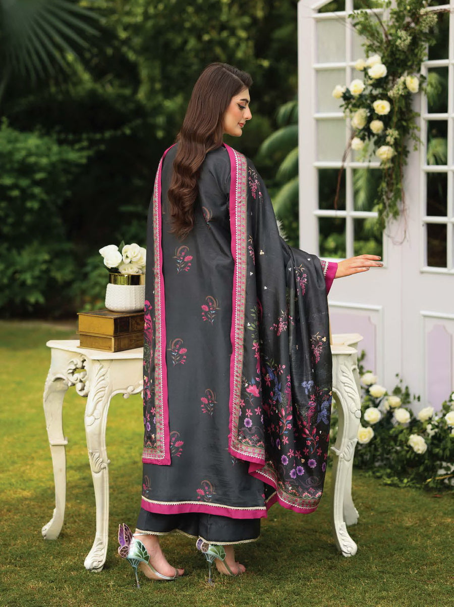 Rang Rasiya Luxury Silk Unstitched Embroidered 3Pc Suit D-07 Farwa
