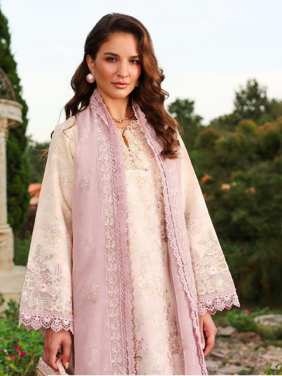 Rang Rasiya Florence Embroidered Lawn Unstitched 3Pc Suit D-04 HANEEN