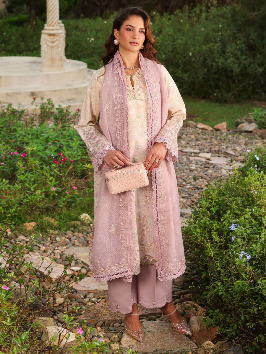 Rang Rasiya Florence Embroidered Lawn Unstitched 3Pc Suit D-04 HANEEN