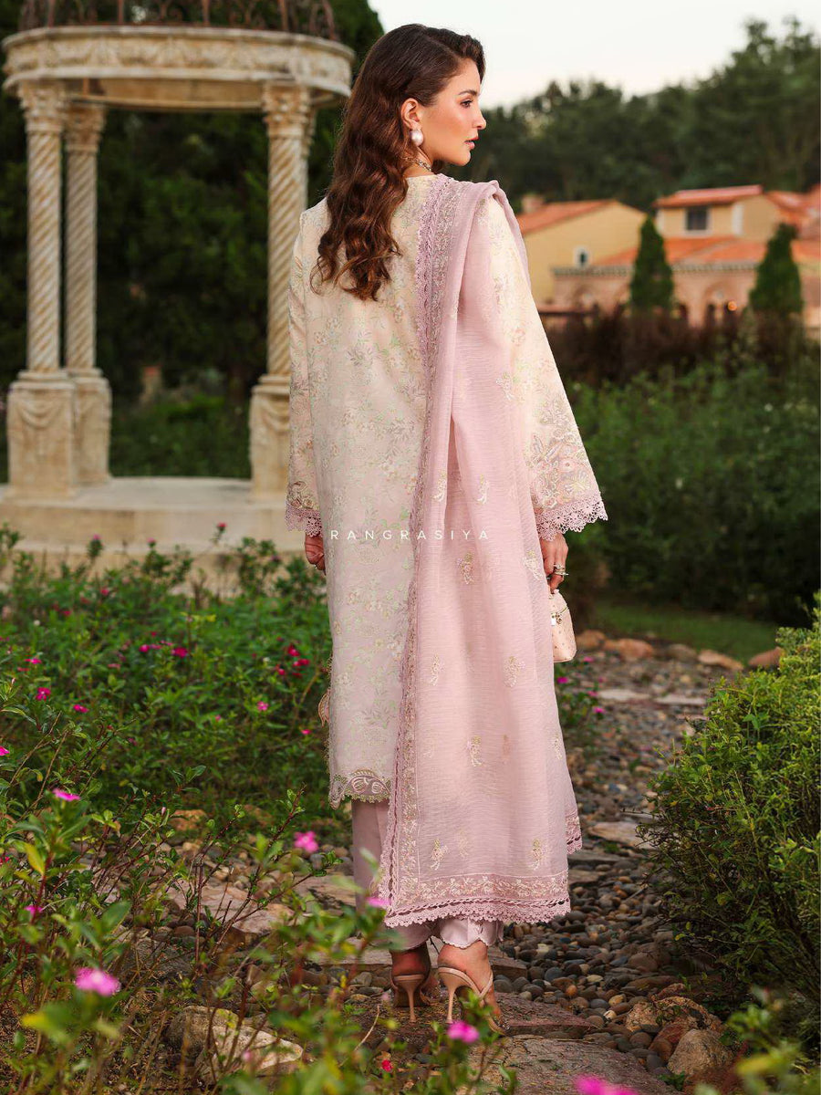 Rang Rasiya Florence Embroidered Lawn Unstitched 3Pc Suit D-04 HANEEN