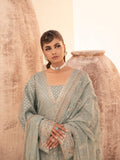 House of Nawab Miorah Embroidered Organza Unstitched 3Pc Suit D-04 IVAAN - A