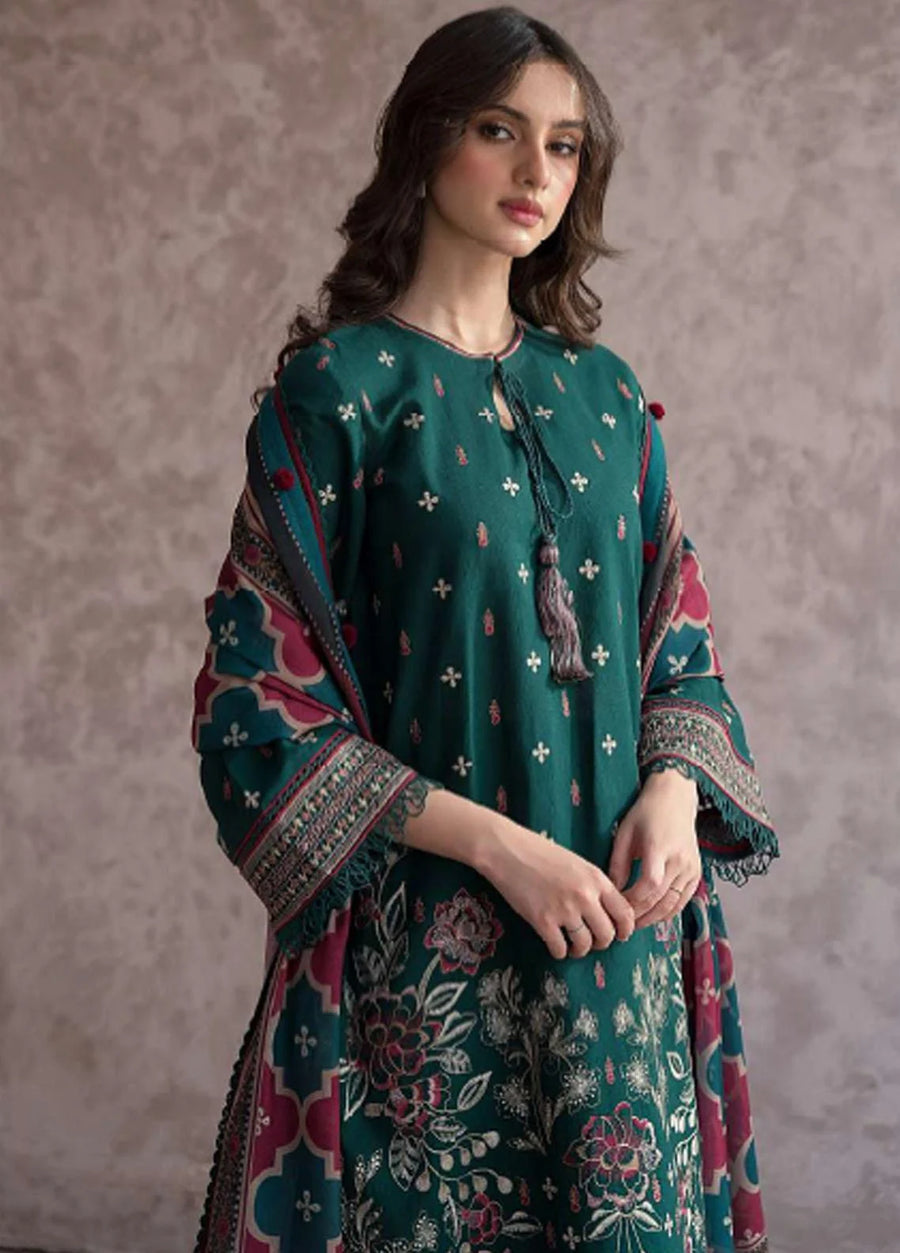 Dastak By Jazmin Unstitched Embroidered Khaddar 3Pc Suit D-04 Juman
