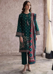 Dastak By Jazmin Unstitched Embroidered Khaddar 3Pc Suit D-04 Juman