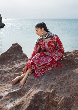 Sadaf Fawad Khan Siraa Embroidered Lawn Unstitched 3Pc Suit D-04 LAAL