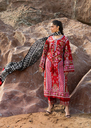 Sadaf Fawad Khan Siraa Embroidered Lawn Unstitched 3Pc Suit D-04 LAAL