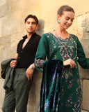 Rang Rasiya Carnation Embroidered Karandi Unstitched 3Pc Suit D-04 Matcha