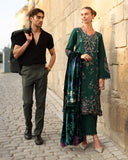 Rang Rasiya Carnation Embroidered Karandi Unstitched 3Pc Suit D-04 Matcha