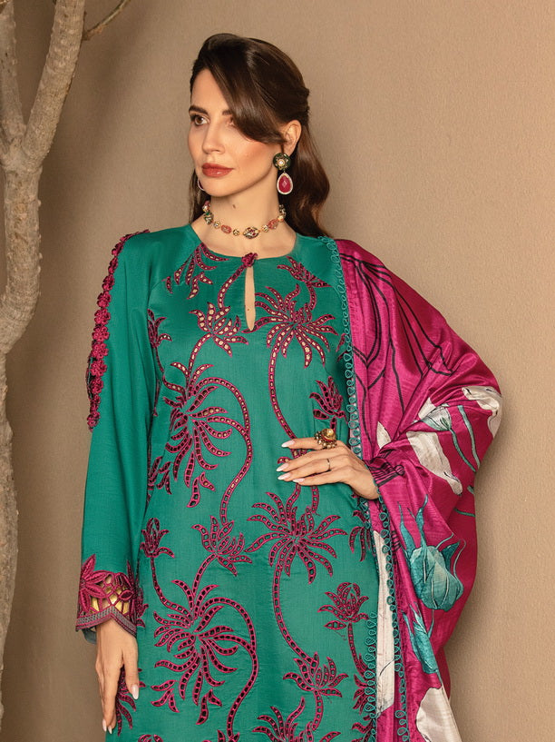 Rang Rasiya Carnation Embroidered Lawn Unstitched 3Pc Suit D-04 Mia