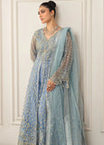 Hemline by Mushq Embroidered Net Unstitched 3Pc Suit D-04 Periwinkle