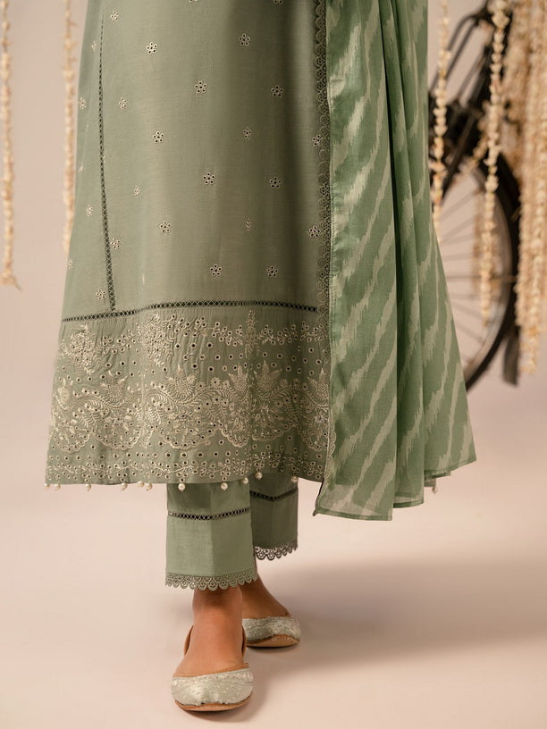 Cross Stitch Mahiri Embroidered Lawn Unstitched 3Pc Suit D-04 Sage Green