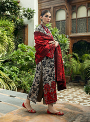 Zainab Chottani Embroidered Herringbone Unstitched 3Pc Suit D-04 Zemestan
