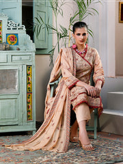 Manizay Saqafat Premium Embroidered Lawn Unstitched 3Pc Suit D-04