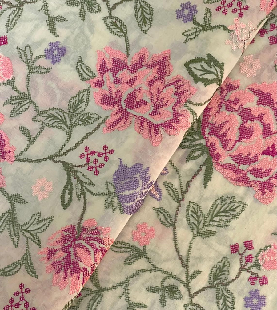 Chikankari Exclusive Embroidered Lawn Unstitched 3Pc CH26-V1-D104