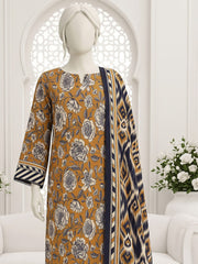 Ittehad X Bin Ameer Linen Essential Unstitched Printed 3Pc Suit D-04